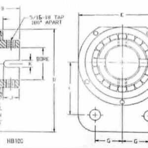 HB100 Schematic to reference measurements of bearing features